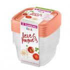 Conjunto 6 Potes Plástico Sanremo 800ml Quadrado Freezer E Mi