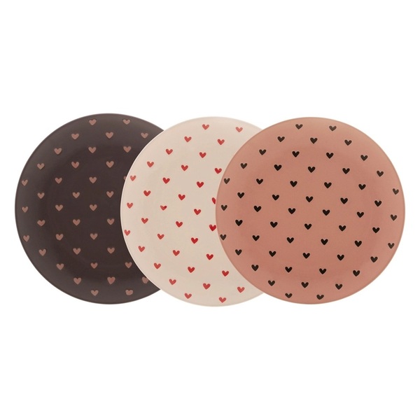Conjunto 6 Pratos Cerâmica Coração Sortidos  - Bon Gourmet