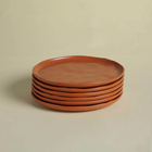 Conjunto 6 Pratos De Sobremesa Bio Stoneware Terrakotta 21,5c