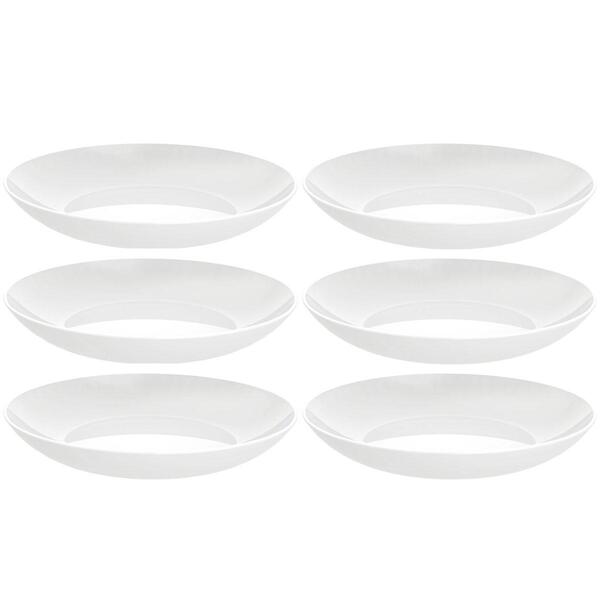 Conjunto 6 Pratos Fundos Porcelana Branca 22cm Sophia Sopas T