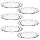 Conjunto 6 Pratos Médios Plástico Transparente Lanches Sobrem