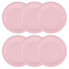 Conjunto 6 Pratos Rasos 26 Cm Milenial Rosa Oxford
