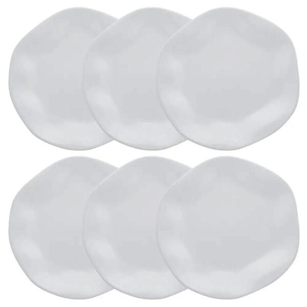 Conjunto 6 Pratos Rasos Oxford Ryo White 27.5cm Porcelana Bra