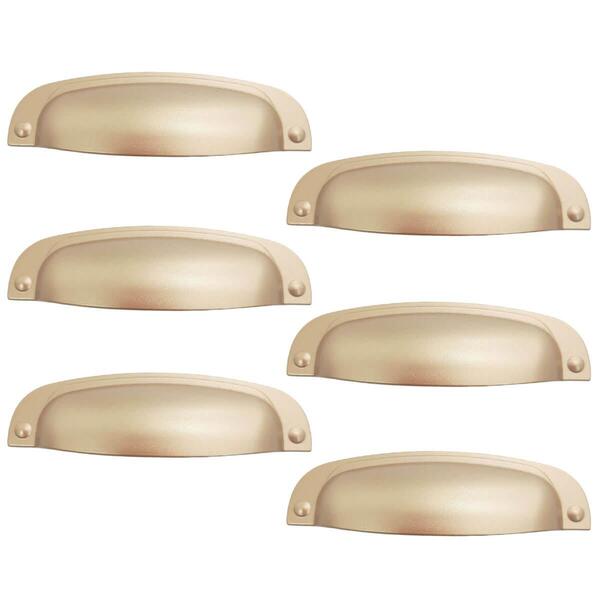 Conjunto 6 Puxadores 2773 Quebec Concha Dourado Para Móveis A
