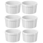 Conjunto 6 Ramekins 220ml Canelado Branco Pote Para Molho Mol