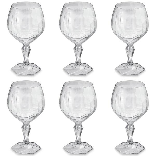 Conjunto 6 Taça Para Água Suco 350ml Plástico Uz Tango Transl