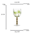 Conjunto 6 Taças De Acrílico 450ml Palm Tree Verde - Rojemac