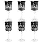Conjunto 6 Taças Lapidadas Vinho Grace Black 250ml Bohemia