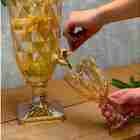 Conjunto 6 Taças P/água De Vidro Sodo-cálcico Diamond Ambar M