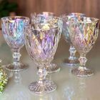 Conjunto 6 Taças Para Água De Vidro Diamante Rainbow 330ml -