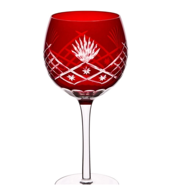 Conjunto 6 Taças Para Vinho De Vidro Lapidadas Tropical Verme