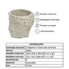 Conjunto 6 Vasos De Concreto Artesanal Buda 10cm Cinza