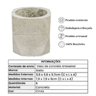 Conjunto 6 Vasos De Concreto Artesanal Geometric 9,7cm Cinza