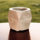 Conjunto 6 Vasos De Concreto Artesanal Geometric 9,7cm Cinza