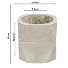 Conjunto 6 Vasos De Concreto Artesanal Geometric 9,7cm Cinza