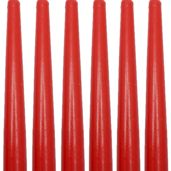 Conjunto 6 Vela Natalina Decoração Vermelho Castiçal De 21cm