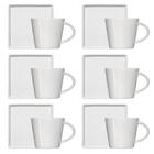 Conjunto 6 Xícaras Café Chá Porcelana Branca 185ml Píres Quad