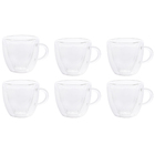 Conjunto 6 Xícaras De Café Parede Dupla De Vidro Borossilicat