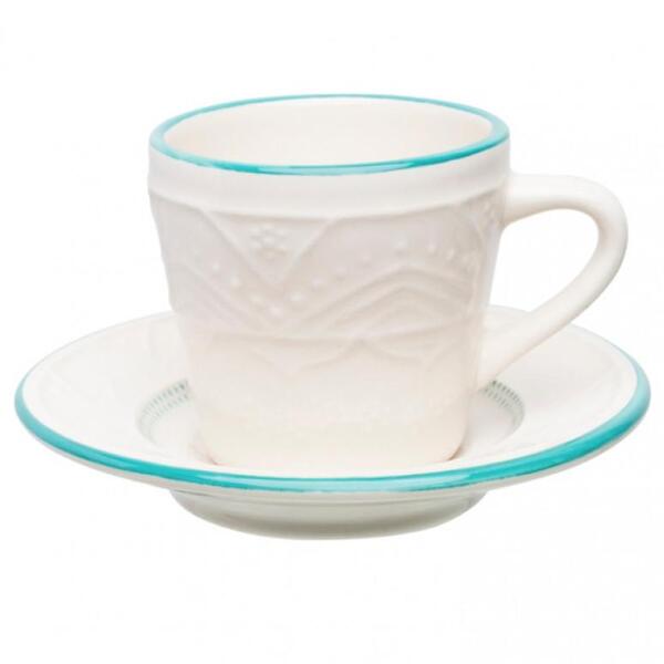 Conjunto 6 Xicaras De Cafe Serena Sky Branco/azul - Oxford