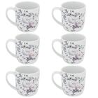 Conjunto 6 Xícaras Grande Porcelana De Chá Café Florida 360ml