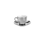 Conjunto 6 Xícaras P/café C/píres De Porcelana Luminus Pratea