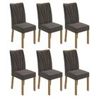 Conjunto 6 cadeiras Apogeu Amêndoa/ - Móveis Lopas