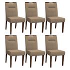 Conjunto 6 cadeiras Itália Amêndoa/ - Pr Móveis