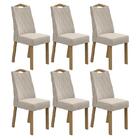 Conjunto 6 cadeiras Vênus Amêndoa/ - Móveis Lopas