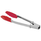 Conjunto 7 (sete)  Utensílios De Silicone Com Pinça - Vermelho