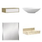 Conjunto 80cm Para Banheiro Com Espelho,  Gaveteiro,  Bancada