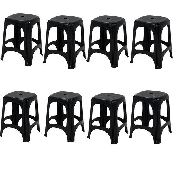 Conjunto 8 Banquetas De Plástico Polipropileno Para Bar Niter