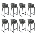 Conjunto 8 Banquetas Fibra Sintética Área Gourmet Alumíno Nud