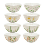 Conjunto 8 Bowl Tigela Cerâmica 550ml Lovely Garden