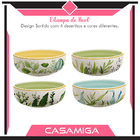 Conjunto 8 Bowl Tigela Cerâmica 623ml Siena Folhas