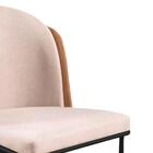 Conjunto 8 Cadeiras Aurora Linho Bege Couro Caramelo Metal Pr