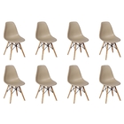 Conjunto 8 Cadeiras Charles Eames Eiffel Wood Base Madeira -