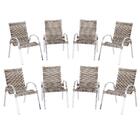 Conjunto 8 Cadeiras Colombia Para Área Externa Em Aluminio E