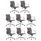 Conjunto 8 Cadeiras De Escritório Presidente Giratória Sevilh