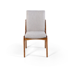 Conjunto 8 Cadeiras De Jantar Estofada Em Madeira Garbo Cinza