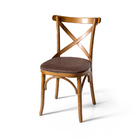 Conjunto 8 Cadeiras De Jantar Estofada Em Madeira Wien Marrom