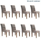 Conjunto 8 Cadeiras Estofadas Hobby Chocolate/cinza