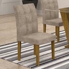 Conjunto 8 Cadeiras Estofadas Hobby Ypê/ Bege