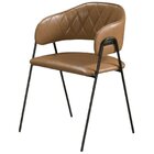 Conjunto 8 Cadeiras Jantar Base Metal Retro Caramelo