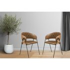 Conjunto 8 Cadeiras Jantar Base Metal Retro Caramelo