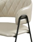 Conjunto 8 Cadeiras Jantar Veneza Couro Pérola Base Metal Pre