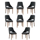 Conjunto 8 Cadeiras Madeira Maciça Concha Anatômica Confortáv