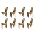 Conjunto 8 Cadeiras Madeira Munique Animalle Chocolate/capucc