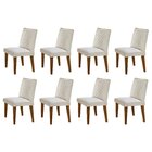 Conjunto 8 Cadeiras Madeira Sofia Veludo Creme/capuccino