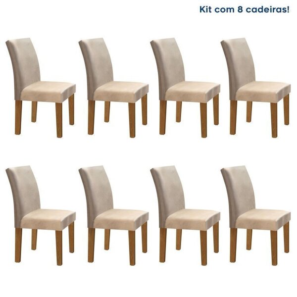 Conjunto 8 Cadeiras Para Sala De Jantar Espanha Ypê
