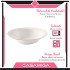 Conjunto 8 Pratos Fundo Cerâmica 20cm Perla Branco